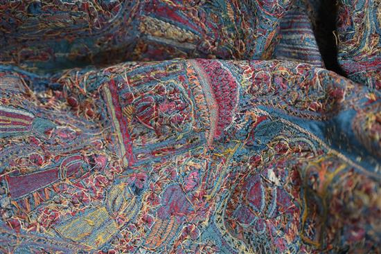 A 19th century Kashmir wool and silk shawl,